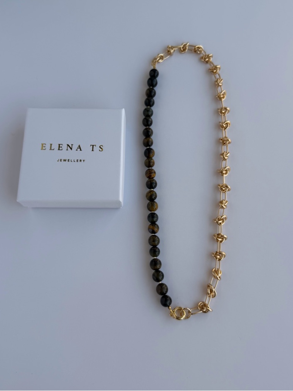 563 Tiger Eye Gold Chain Necklace